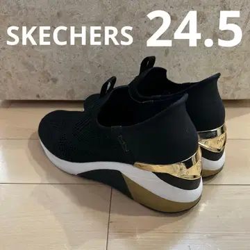 스케쳐스 MARK NASON 24.5cm 통굽 블랙 골드