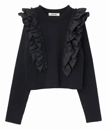 ODD DEAL 프릴 긴팔 니트 블랙