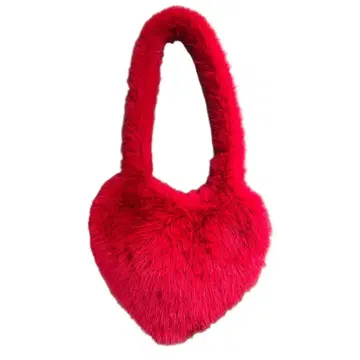 [ 상태 좋음 ] 빨간색 퍼 하트형 숄더백