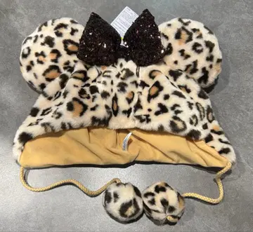 디즈니 리조트 미니 레오파드 무늬 브라운 팬캡