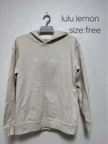 룰루 레몬 베이지 후드티 프리 사이즈
