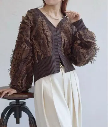 앞뒤 2WAY 프린지 숏 가디건