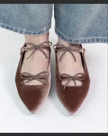 더블 리본 플랫슈즈