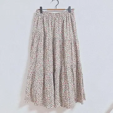 사만사 모스모스 꽃무늬 스커트 프리 레이온 롱 기장