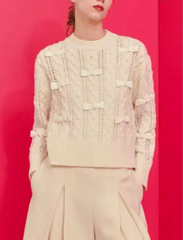 LOULOU WILLOUGHBY 벨로아 리본 풀오버