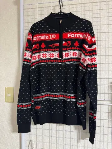 Formula 1 집업 니트 M 블랙/레드