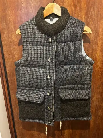 해리스 트위드 다운 베스트 M 사이즈