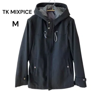 TK MIXPICE 후드 부착 자켓 코트 블랙 남성용 사이즈 M