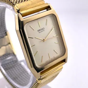 작동 [ 레어템 새 배터리 ] SEIKO 손목시계 세이코 골드 블랙 금