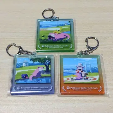 포켓몬 센터 카가와 아크릴 키링 3개
