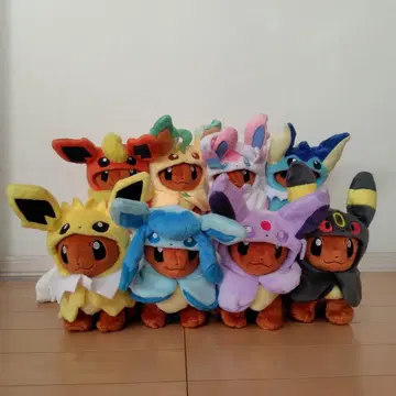 포켓몬 이브이프렌즈 봉제 인형 판초를 입은 이브이 8체 세트