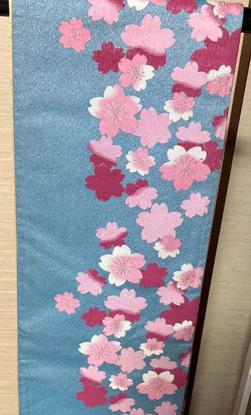 파스텔 블루 벚꽃 후쿠로 오비