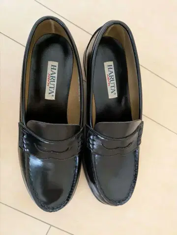 HARUTA 블랙 로퍼 JG2D 4505 25cm