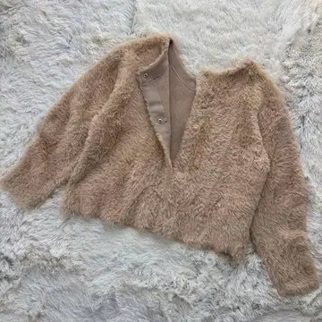 개럴개런트 페더 얀 가디건 베이지 F 복슬복슬