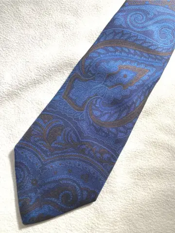 에트로 페이즐리 무늬 넥타이 네이비 실크 100 이탈리아제 새상품급