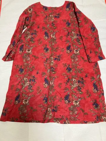 45R 울 100% 꽃무늬 원피스