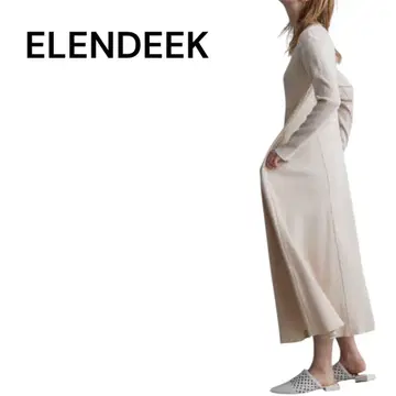 ELENDEEK 와플 저리 원피스 베이지