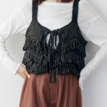 ungrid 멀티웨이 프린지 디자인 니트 베스트