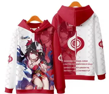 애니메이션 캐릭터 프린트 후드티 S 사이즈