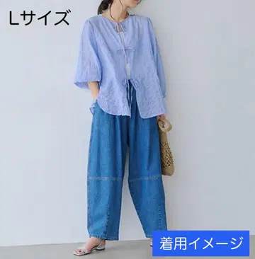 studio CLIP 배럴 데님 팬츠 (블루) L 사이즈