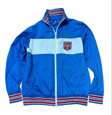 HANG TEN 트랙 자켓 엠블럼 자수 리브 라인 블루