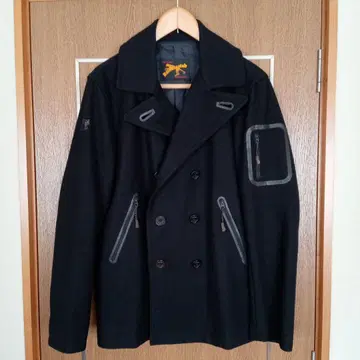 Raincheetah 블랙 더블 브레스트 피코트