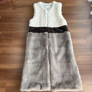 [컨디션 최상] 보아 인조 모피 이소재 롱 베스트 지레