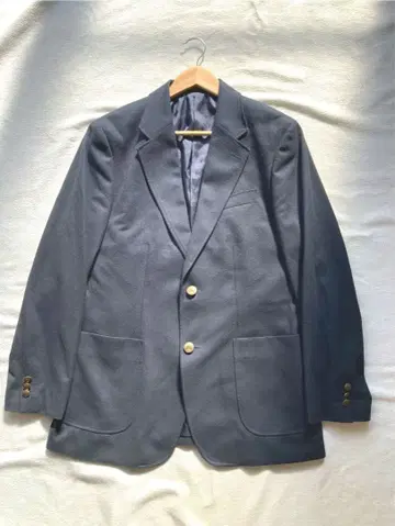 유니클로 x JW 앤더슨 골드 버튼 블레이저 블랙 L 안감 로고 한정판