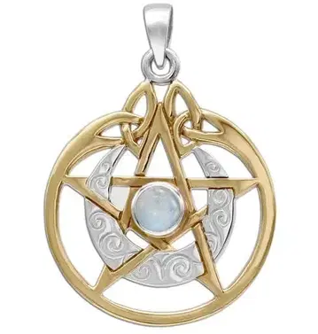 MM: Vermeil Crescent Moon Pentacle /Moon