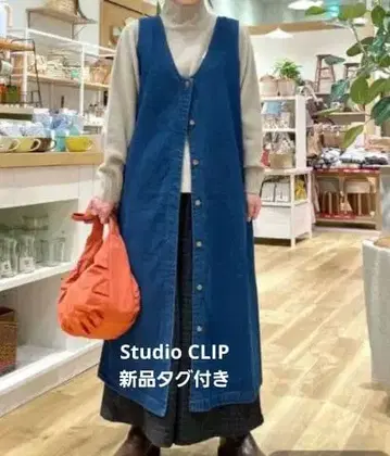 [택 포함 새상품] 스튜디오 클립 W 프론트 코듀로이 점프 스커트 인디고