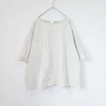 HEART MARKET 원피스 튜닉 7부 소매 내추럴 면마 혼방 F