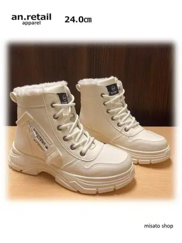 여성용 보송보송 안감 부착 겨울용 앵클부츠 스노우&호스 부츠 24.0