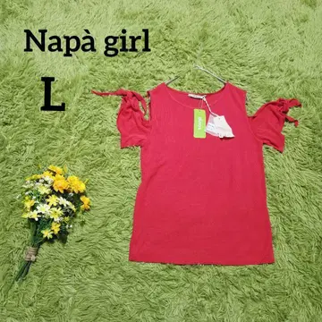 새상품 [나파걸] 슬리브리스 스웨터 L 레드 리본 소매 이탈리아제