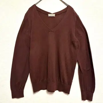 MARGARET HOWELL 브라운 V넥 니트