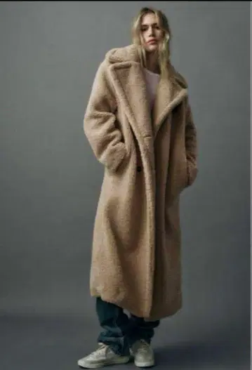 ZARA 보아 롱 코트 베이지