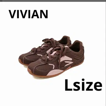 25년 가을 신작 VIVIAN 스니커즈 브라운 x 핑크 24cm