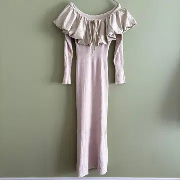 MAJESTIC LEGON 프릴 니트 원피스 베이지 M