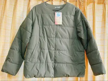 미사용 새상품 Honeys 노카라 라이트 블루종 라이트 카키 M 사이즈