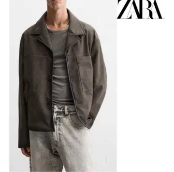 무료배송 새상품 ZARA 워시 가공 페이크 가죽 자켓 US 사이즈 L