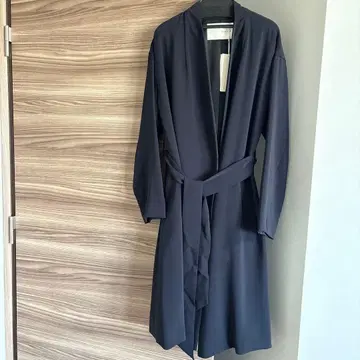 칼리테 롱 코트 허리 리본 포함