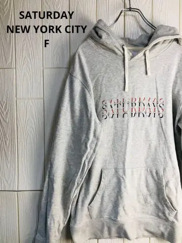 SATURDAY NEW YORK CITY 그레이 후드티 코튼 100%