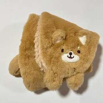 강아지 디자인 베이지 넥워머 머플러 방한용품