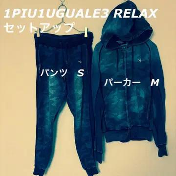 1PIU1UGUALE3 RELAX 조그 데님 카모플라쥬 패턴 후드티
