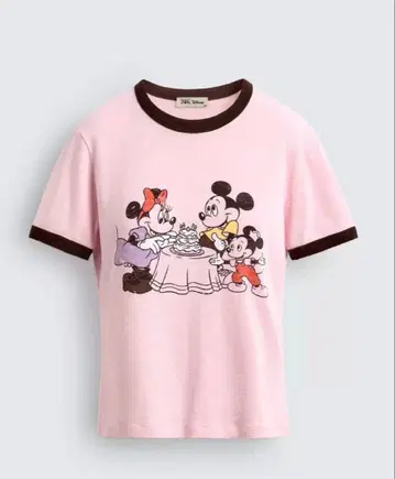 ZARA 이번 시즌 미키 미니 프린트 T셔츠 M 사이즈