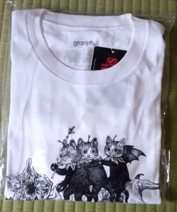 그라니프 히구치 유코 기묘한 이야기 T셔츠 L 화이트 반팔