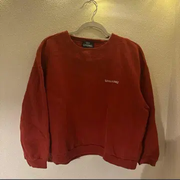 SPALDING 레드 크루넥 맨투맨 숏 기장