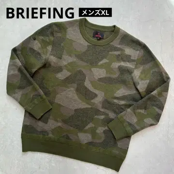 BRIEFING 브리핑 크루넥 울 스웨터 카모플라주 올 패턴
