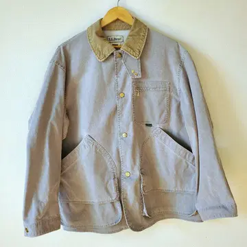 L.L.Bean 블루 베이지 코듀로이 옷깃 커버올