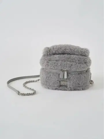 다리치 페이크 퍼 숄더 미니백 로고 그레이 DD