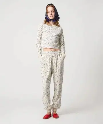 FAITHMILLS roku 꽃무늬 서멀 팬츠